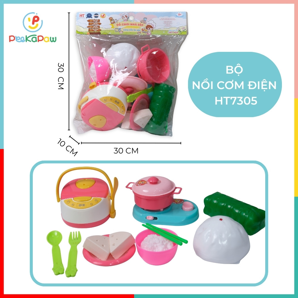 Bộ đồ chơi nấu ăn nồi cơm điện hàng Việt Nam HT7305 PeeKaPaw Toys