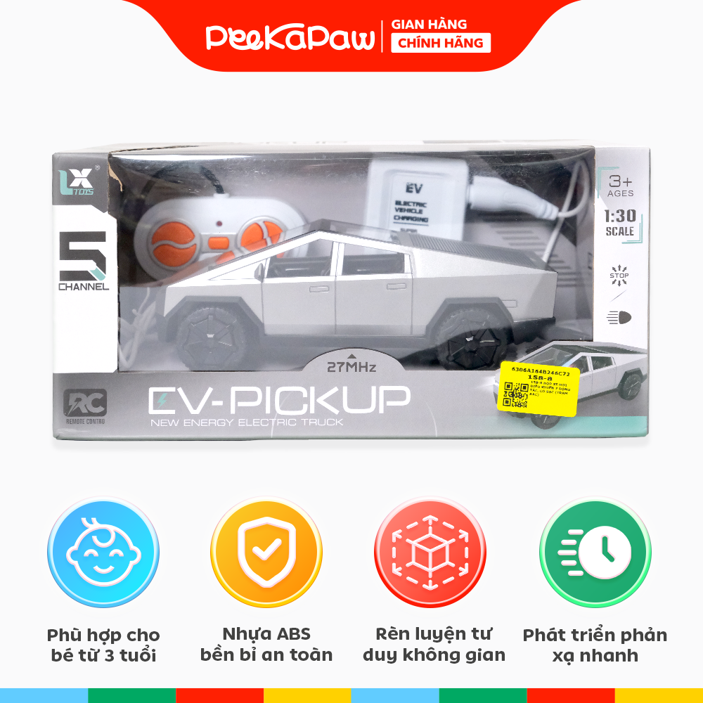 Xe Tesla điều khiển pin sạc có trạm sạc USB 158-8 PeeKaPaw Toys