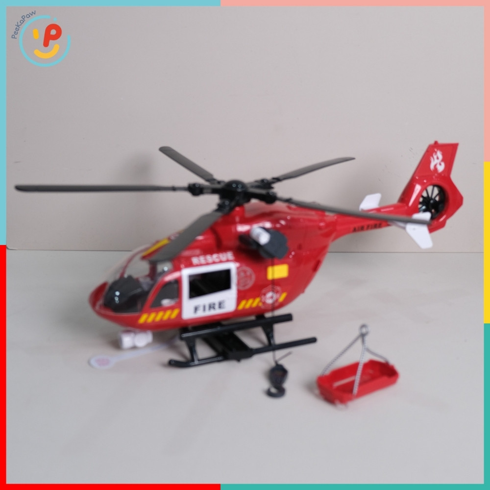 Máy bay trực thăng cứu hỏa ToyStar 666-51Q có đèn âm thanh PeeKaPaw Toys