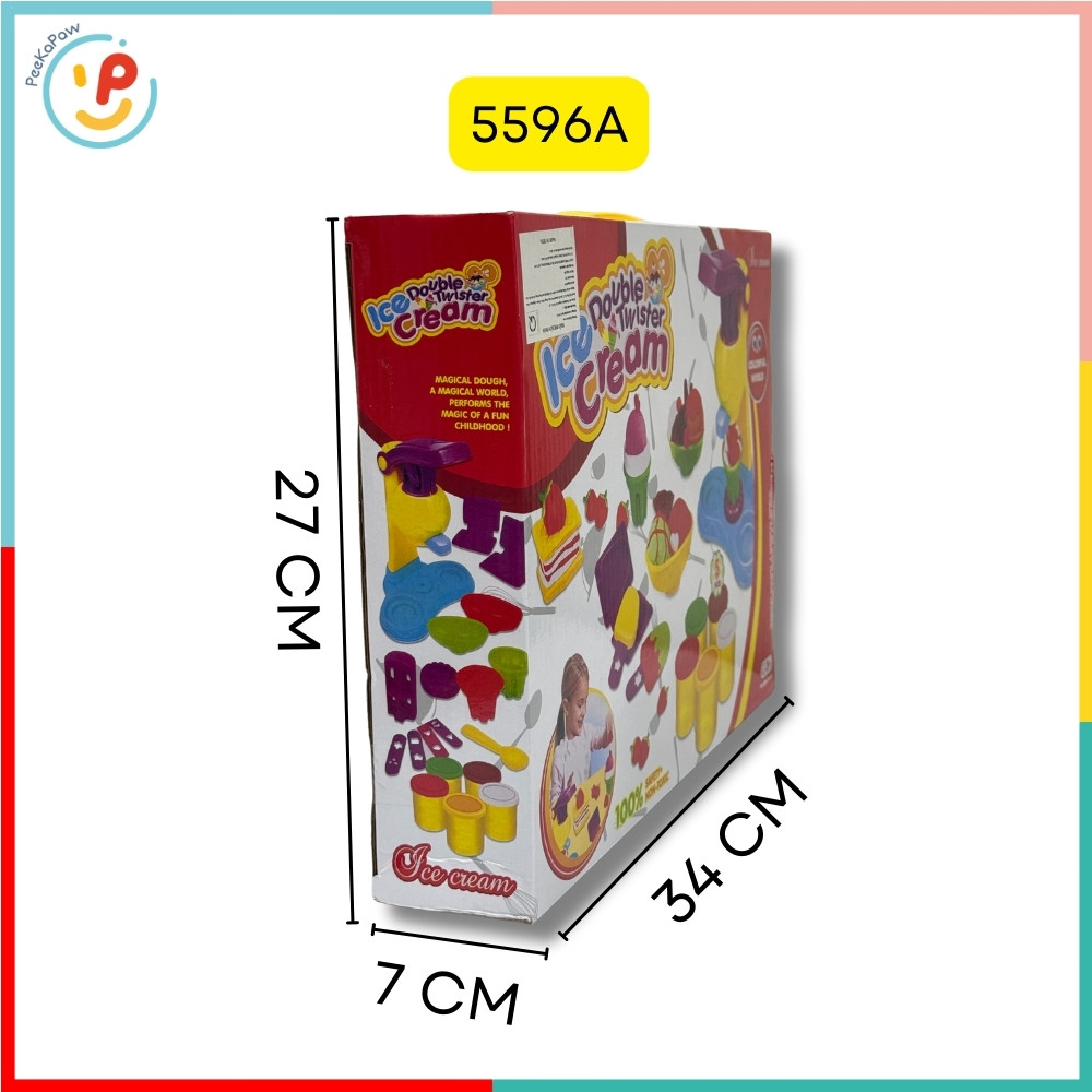 Đất sét đồ chơi máy làm kem DIY bộ nặn đất sét nhiều màu an toàn PeeKaPaw Toys