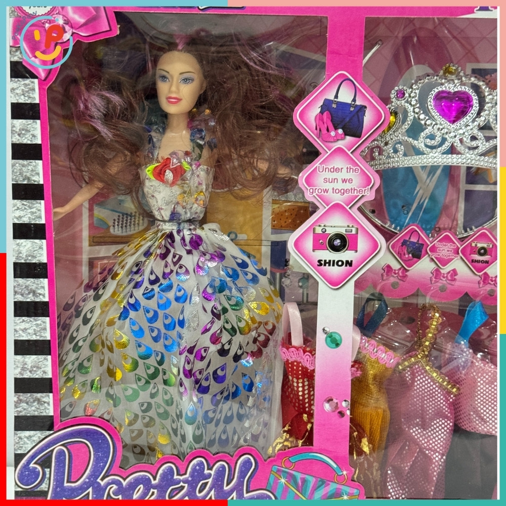 Búp bê thời trang công chúa váy dạ hội kèm phụ kiện vương miện túi xách – PeeKaPaw Toys
