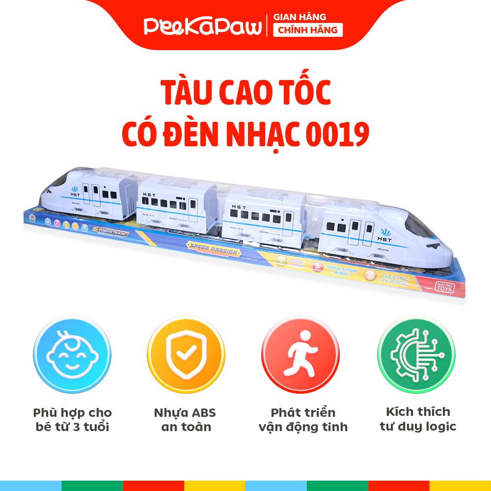 Tàu cao tốc chạy pin có đèn nhạc 67cm 019 PeeKaPaw Toys