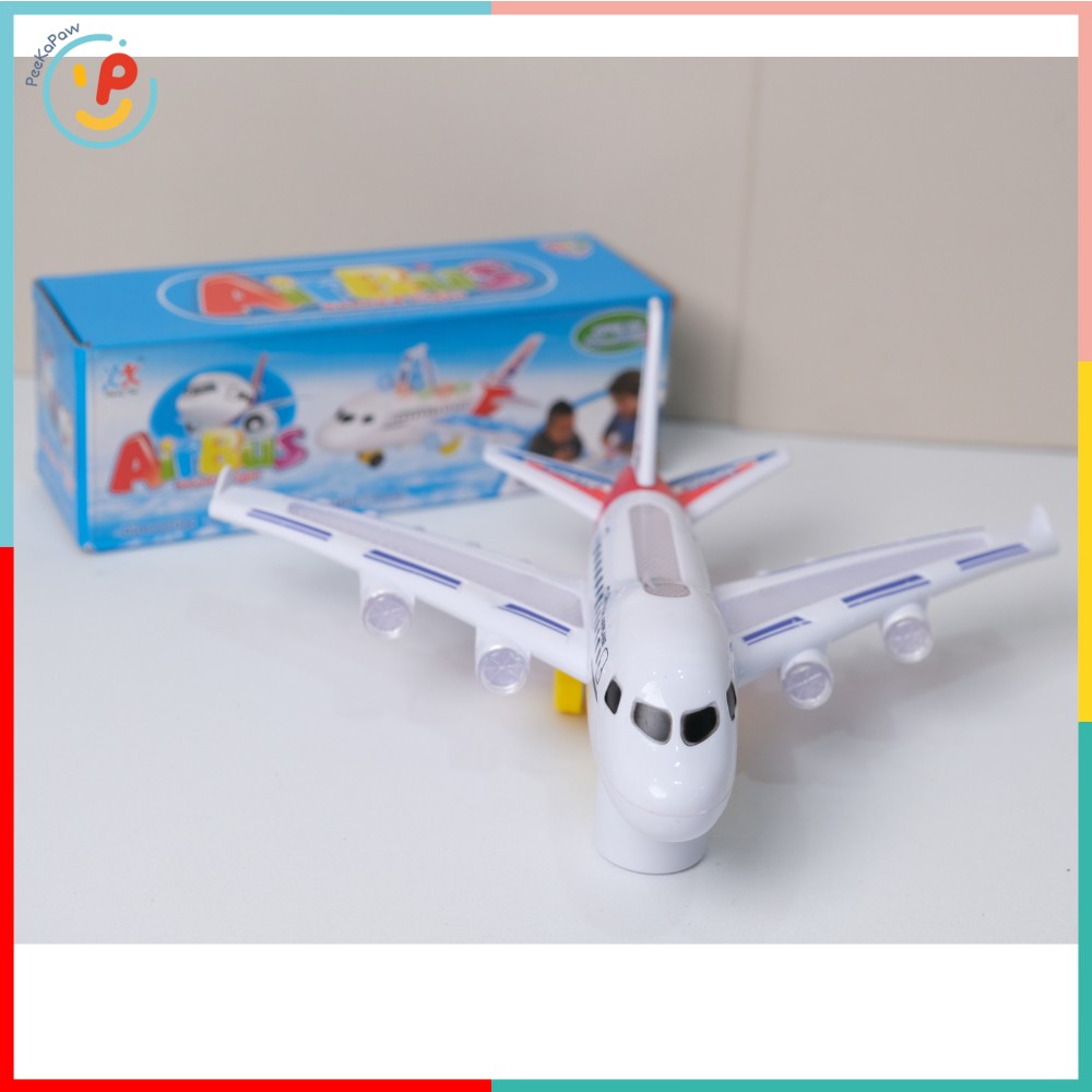 Máy bay Airbus đồ chơi có đèn và âm thanh 777-30 PeeKaPaw Toys