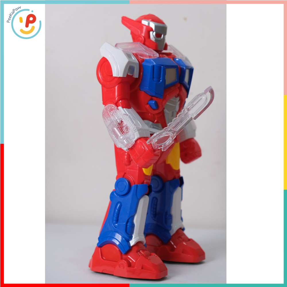 Robot siêu nhân có đèn âm thanh xoay 360 độ 3827 PeeKaPaw Toys