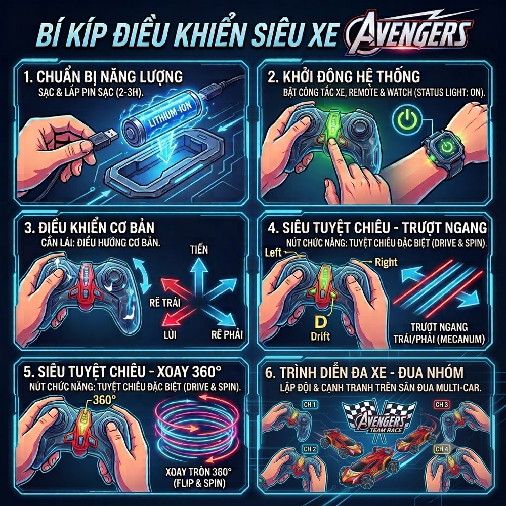 Xe điều khiển pin sạc người nhện bánh xe Omni có đèn âm thanh 666-172