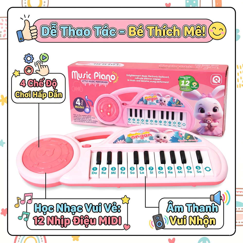 Đàn Piano đồ chơi cho bé nhiều mẫu tập làm quen âm nhạc PeeKaPaw Toys