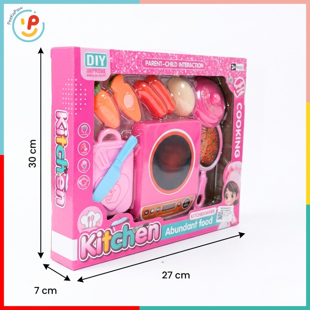 Hộp Đồ Chơi Bếp 9 Món Bếp Ga Bếp Điện Trái Cây Cắt 589 PeeKaPaw Toys