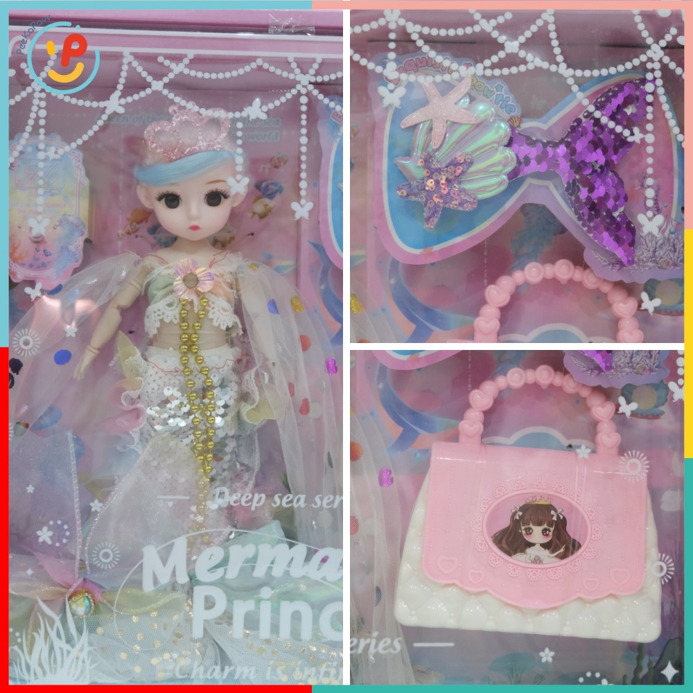 Búp bê nàng tiên cá và phụ kiện túi xách 38cm 8210 PeeKaPaw Toys