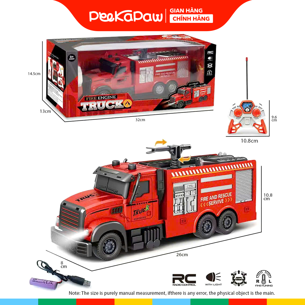 Xe điều khiển mẫu xe công trình xe cứu hoả 6677 PeeKaPaw Toys