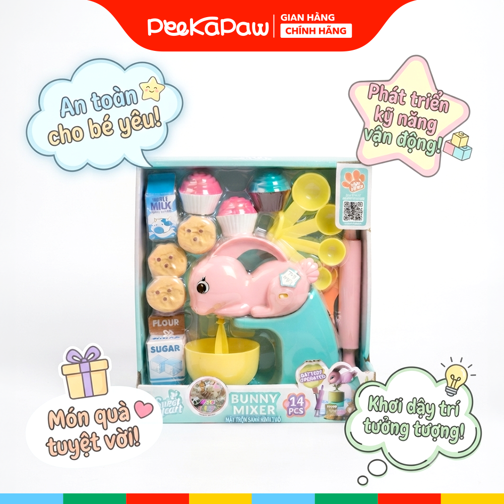 Đồ Chơi Máy Đánh Trứng Làm Bánh Thỏ Bunny SWEET HEART SH59002A PeeKaPaw Toys