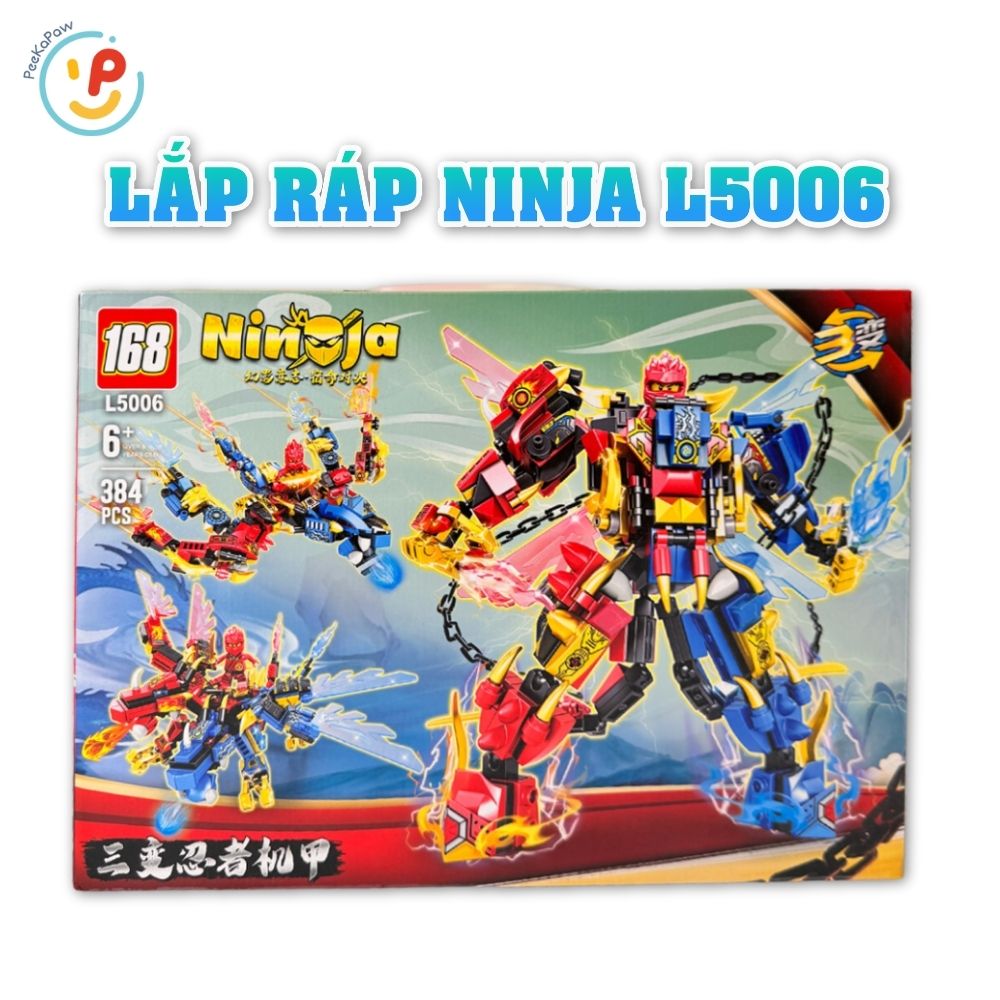 Đồ chơi lắp ráp robot Ninja 3 trong 1 384 chi tiết L5006 PeeKaPaw Toys