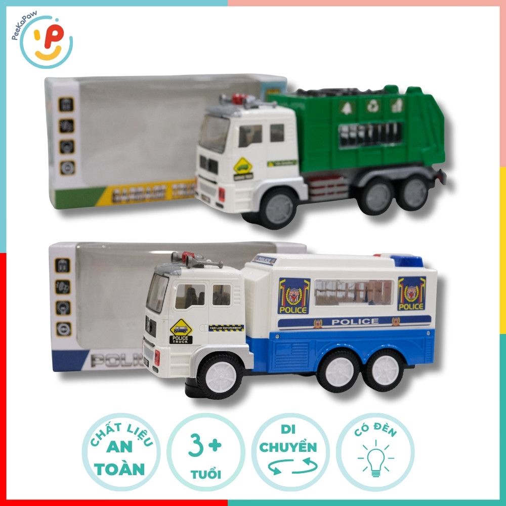 Đồ chơi xe cảnh sát 687 xe môi trường 686 có đèn nhạc PeeKaPaw Toys