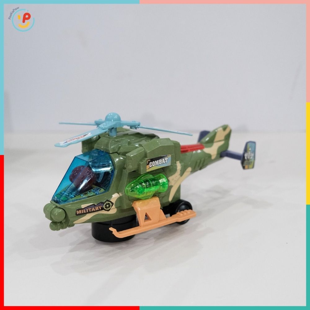 Máy Bay Trực Thăng Quân Đội 88008-1 Có Đèn Âm Thanh Cho Bé PeeKaPaw Toys