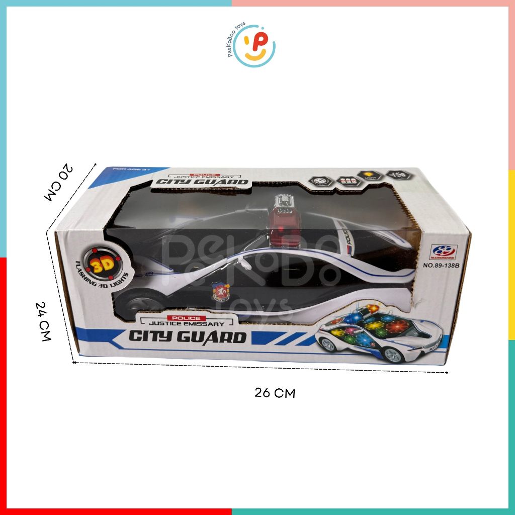 Đồ chơi xe cảnh sát City Guard có ĐÈN và ÂM THANH 89-138B PeeKaPaw Toys