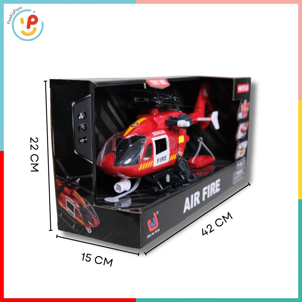 Máy bay trực thăng cứu hỏa ToyStar 666-51Q có đèn âm thanh PeeKaPaw Toys