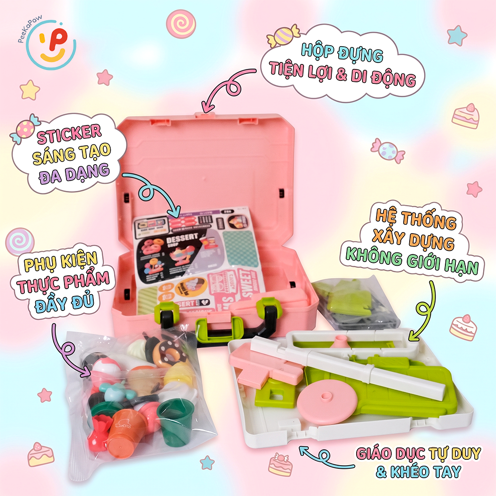 Vali đồ chơi tiệm kem và bánh ngọt 668-162 PeeKaPaw Toys