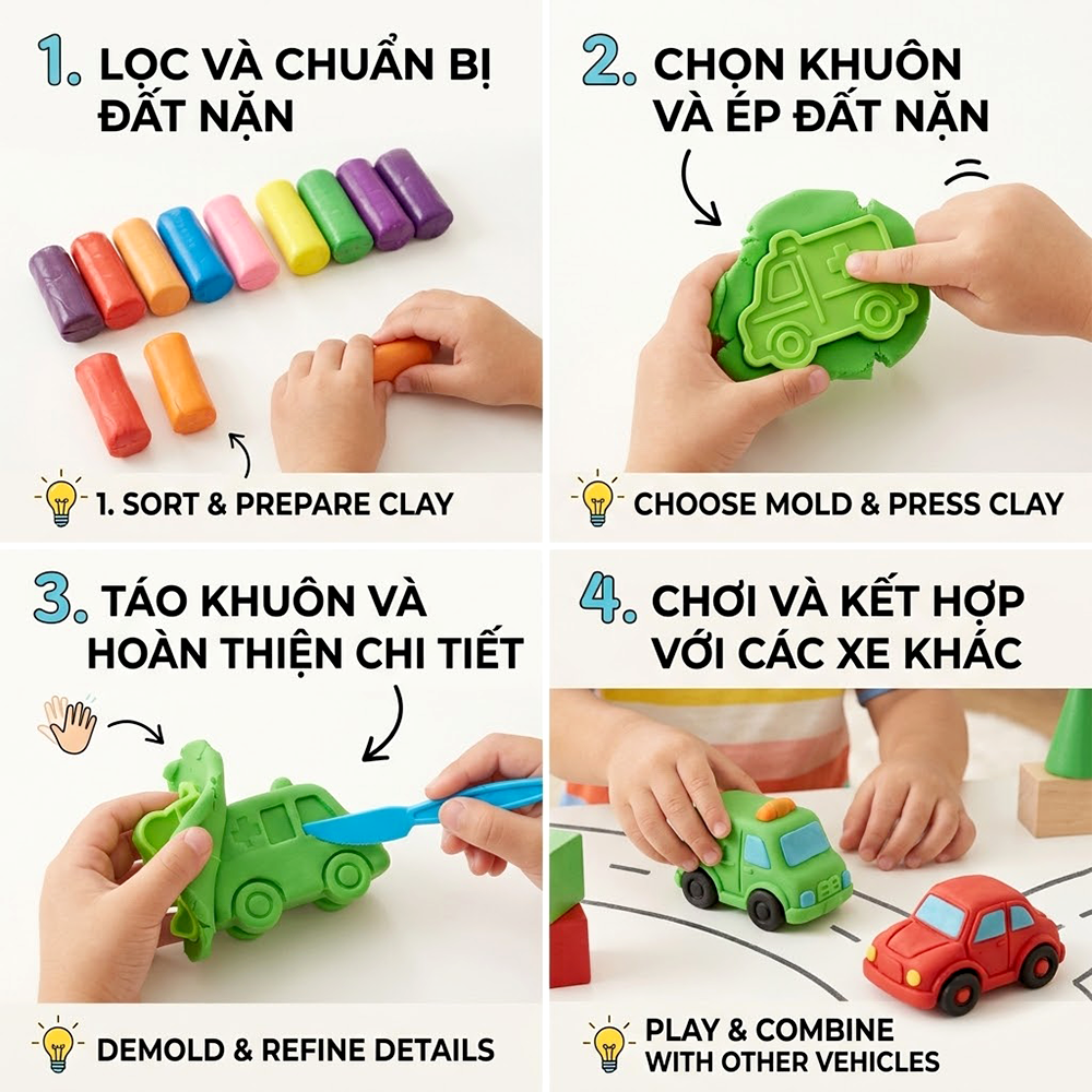 Đất sét nặn hình các loại phương tiện giao thông 018-449 PeeKaPaw Toys