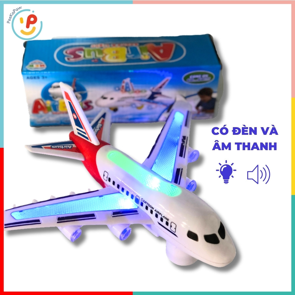 Máy bay Airbus đồ chơi có đèn và âm thanh 777-30 PeeKaPaw Toys