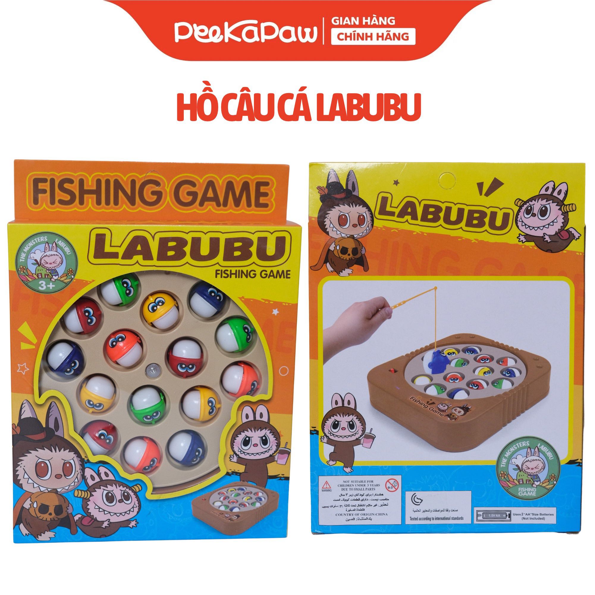 Hồ câu cá bàn xoay 15 con Labubu Capybara dễ thương đồ chơi tuổi thơ 6812 PeeKaPaw Toys