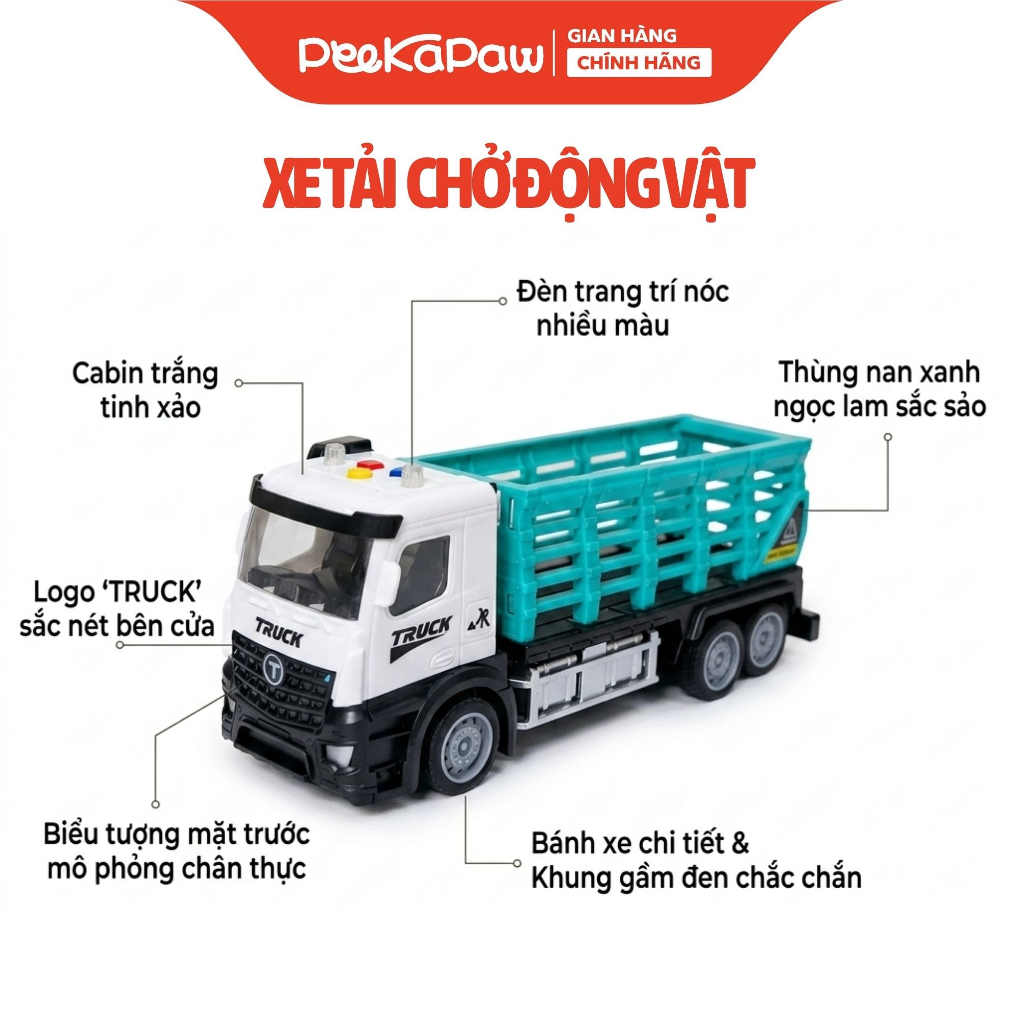 Xe Công Trình Mô Hình Có Đèn Âm Thanh Cho Bé Xe Ben Xe Cẩu Xe Thang YJT-NX236 PeeKaPaw Toys