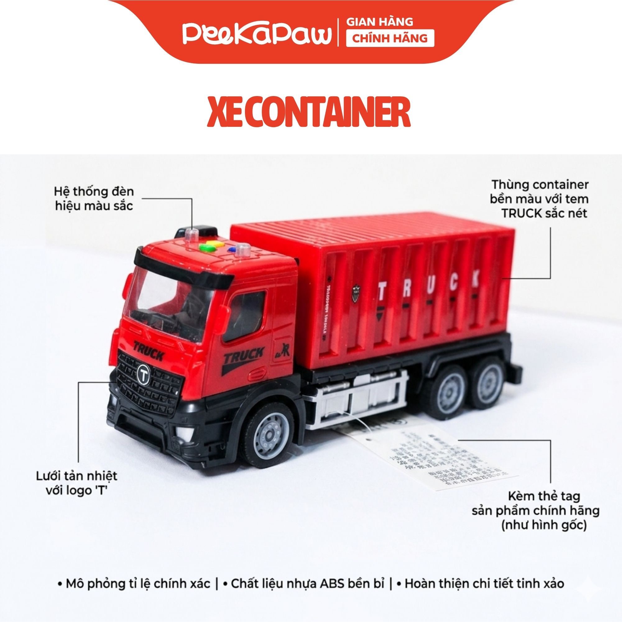 Xe Công Trình Mô Hình Có Đèn Âm Thanh Cho Bé Xe Ben Xe Cẩu Xe Thang YJT-NX236 PeeKaPaw Toys