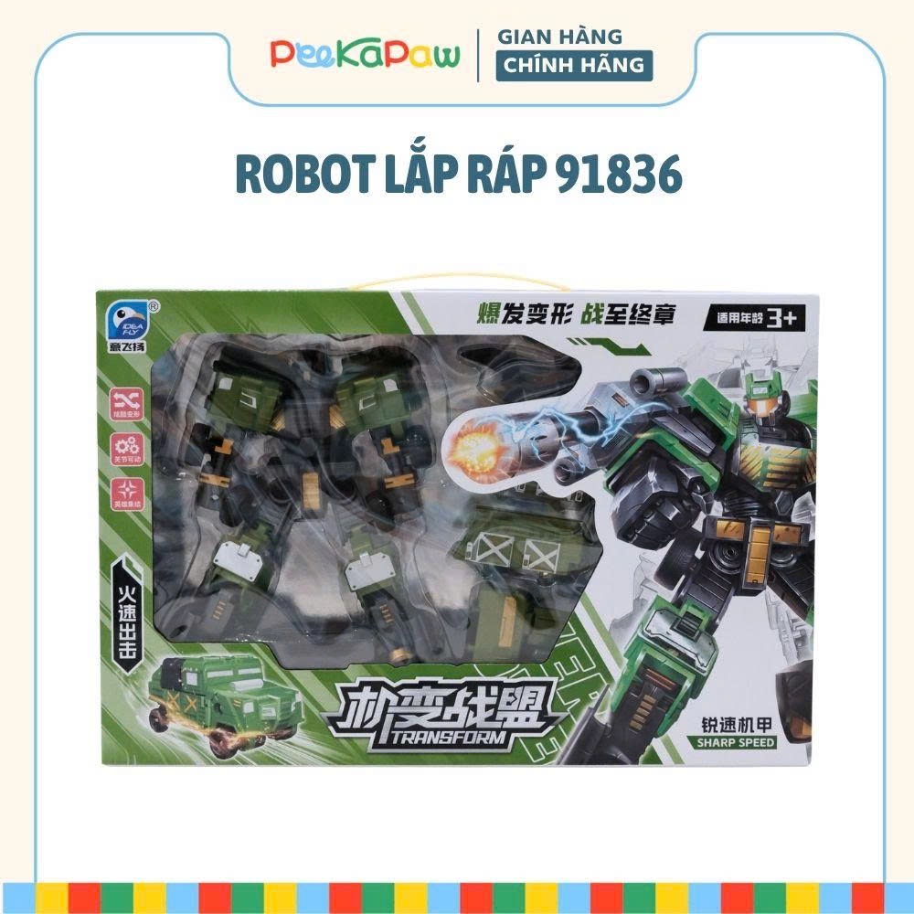 Robot Biến Hình 91836 Lắp Ráp Xe Thành Robot 5 Mẫu Cho Bé PeeKaPaw Toys