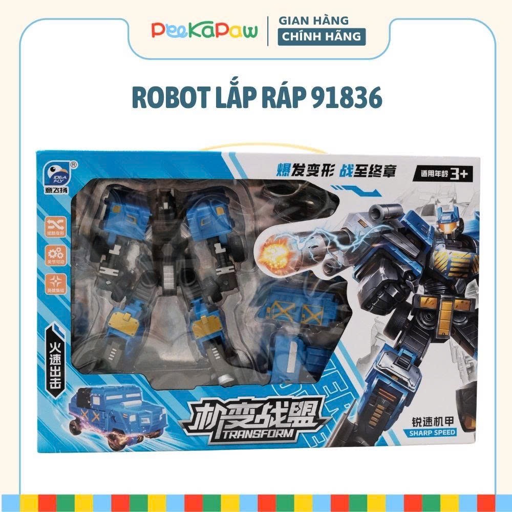 Robot Biến Hình 91836 Lắp Ráp Xe Thành Robot 5 Mẫu Cho Bé PeeKaPaw Toys