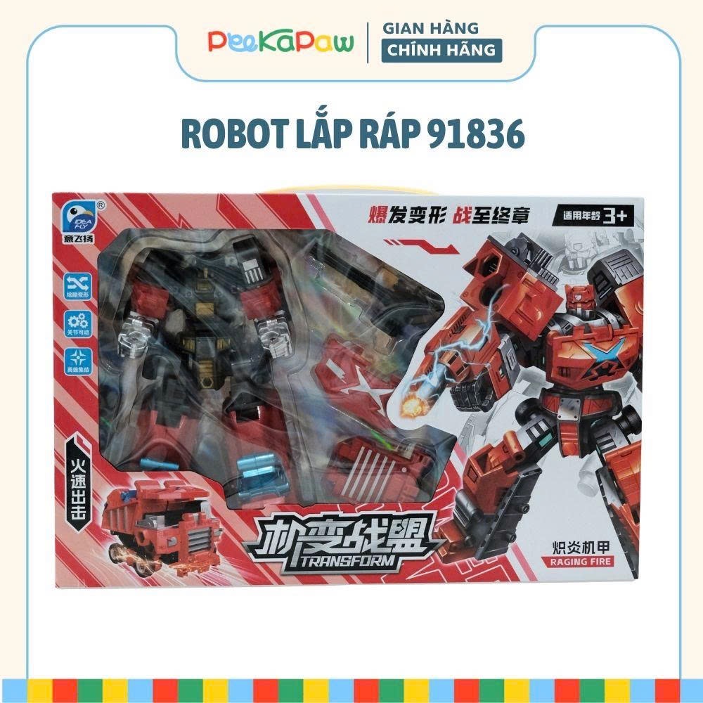 Robot Biến Hình 91836 Lắp Ráp Xe Thành Robot 5 Mẫu Cho Bé PeeKaPaw Toys