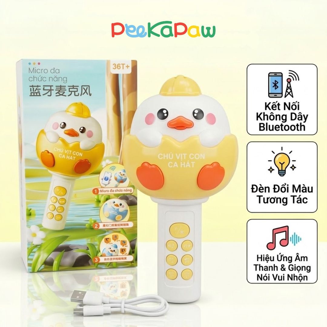 Micro karaoke cho bé Gà vàng đáng yêu Y88-9 PeeKaPaw Toys