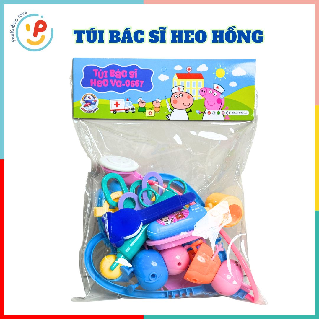 Vỉ đồ chơi dụng cụ bác sĩ đồ chơi nhập vai cho bé hàng Việt Nam PeeKaPaw Toys