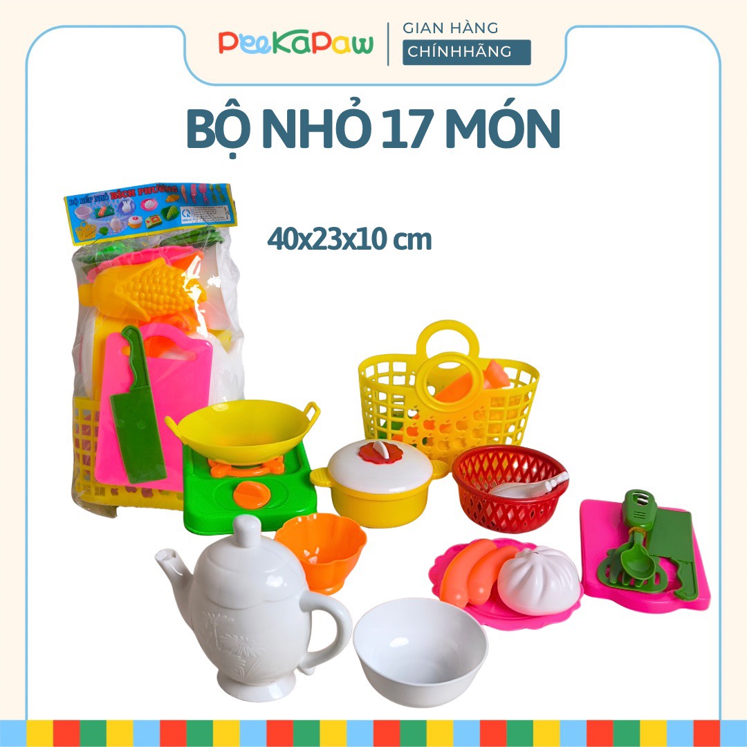 Túi đồ chơi nhà bếp nấu ăn Bích Phương nhiều chi tiết kích cỡ hàng Việt Nam PeeKaPaw Toys