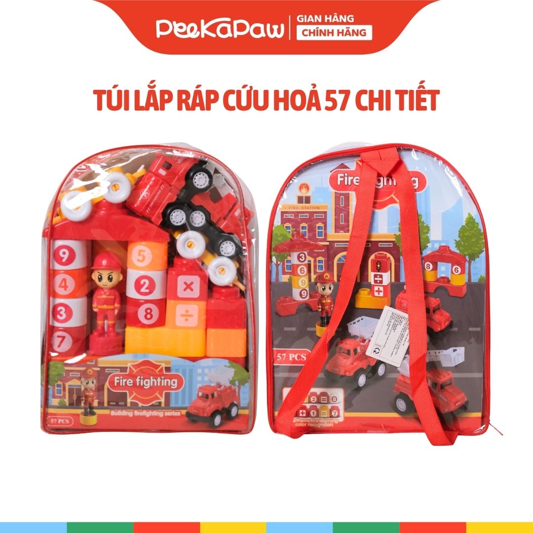 Đồ Chơi Xếp Hình Khối Sáng Tạo Chủ Đề Cảnh Sát Giao Thông - Công Trường T600 PeeKaPaw