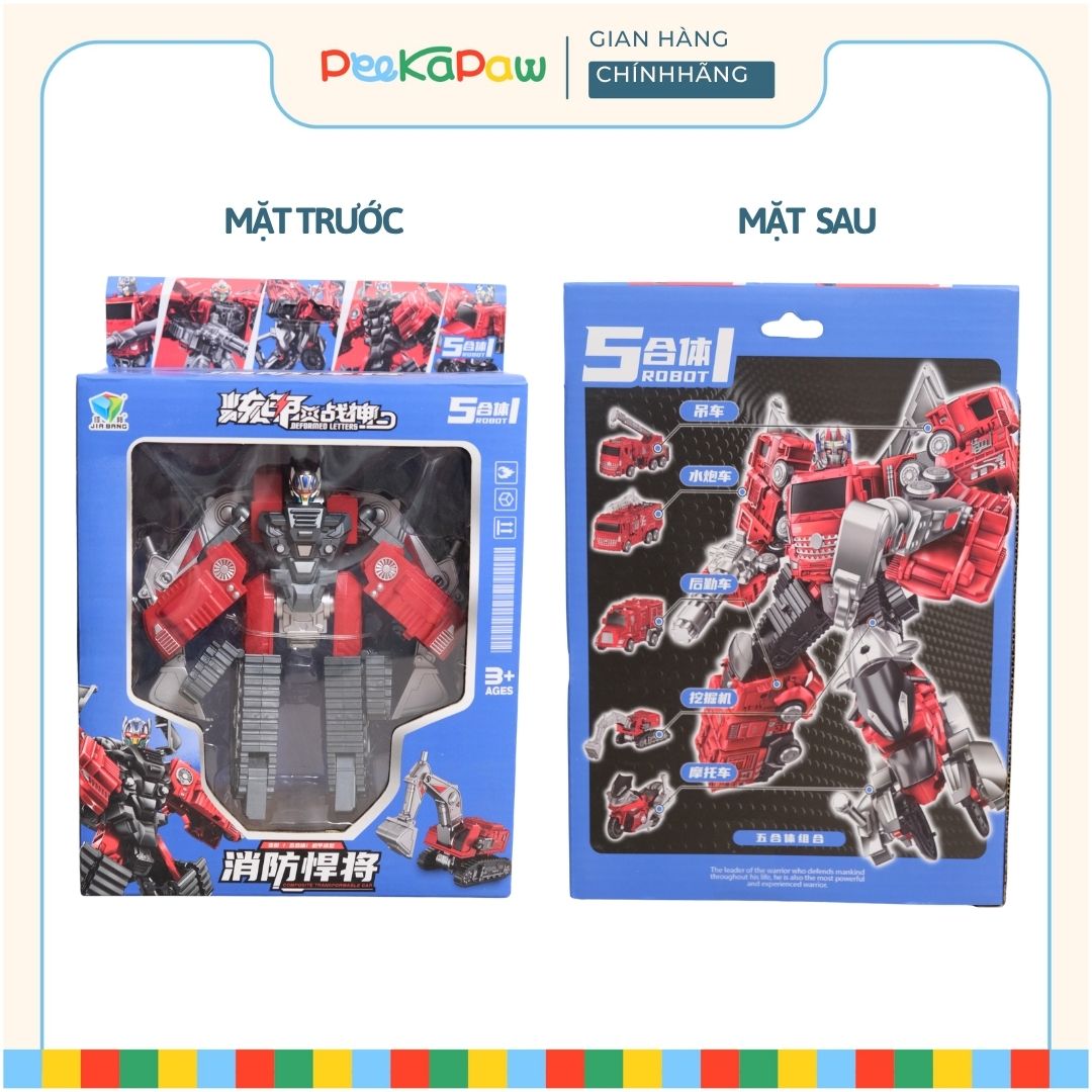 Đồ Chơi Lắp Ráp Robot Biến Hình 5 Mẫu Xe 788-91 PeeKaPaw Toys