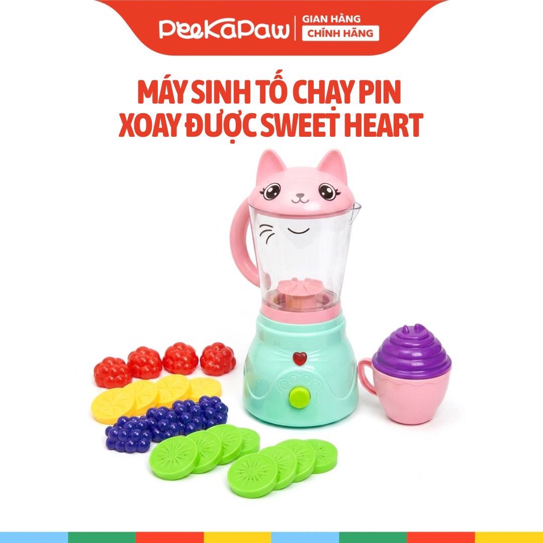 Đồ chơi Máy sinh tố Kitty dùng pin xoay được kèm trái cây SWEET HEART SH59006A