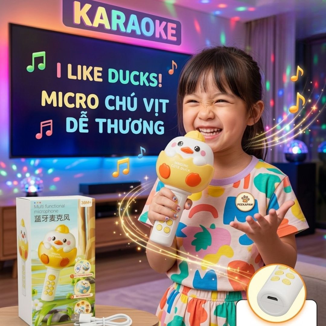 Micro karaoke cho bé Gà vàng đáng yêu Y88-9 PeeKaPaw Toys