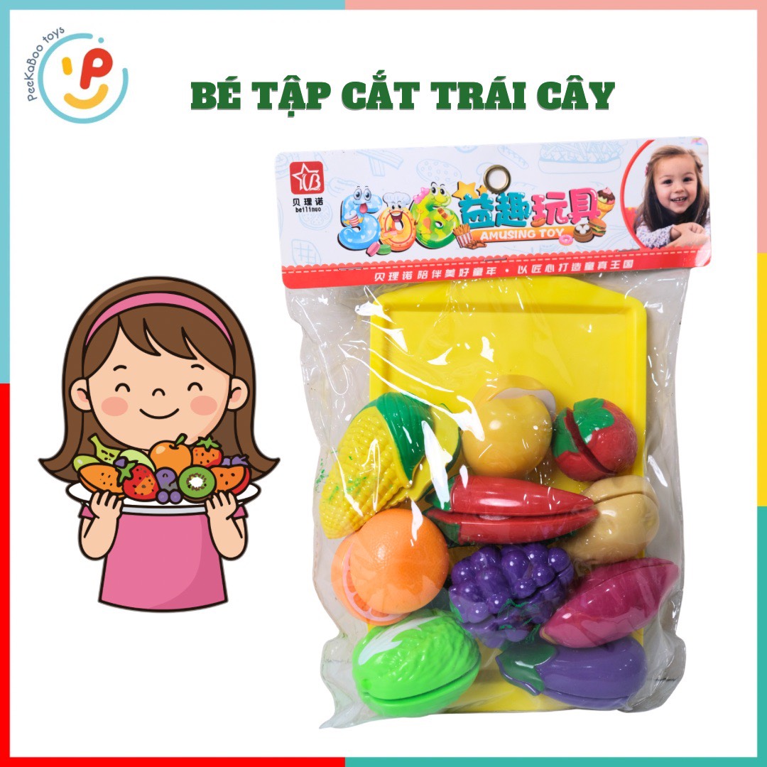 Đồ chơi cắt hoa quả rau củ trái cây cho bé tập nấu ăn đồ chơi trẻ em PeeKaPaw Toys
