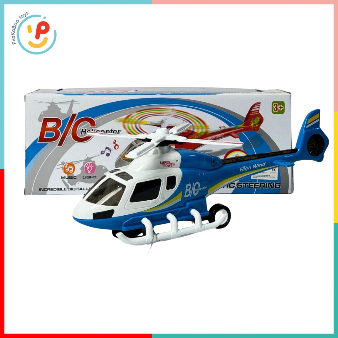Hộp đồ chơi máy bay trực thăng chạy pin kích thước 40 cm chất liệu cao cấp có nhạc và đèn 188 PeeKaPaw Toys