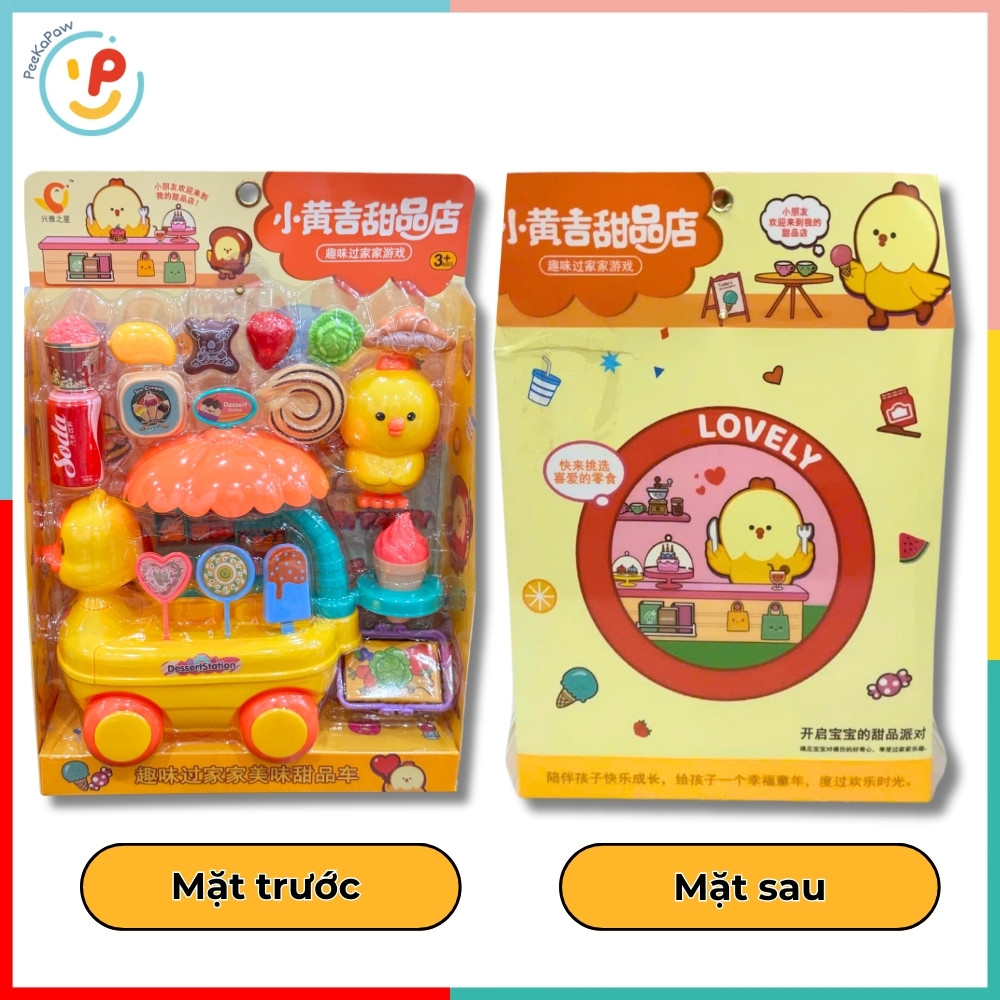 Bộ xe đẩy bán kem vịt vàng 328-59 kèm phụ kiện – Peekapaw Toys