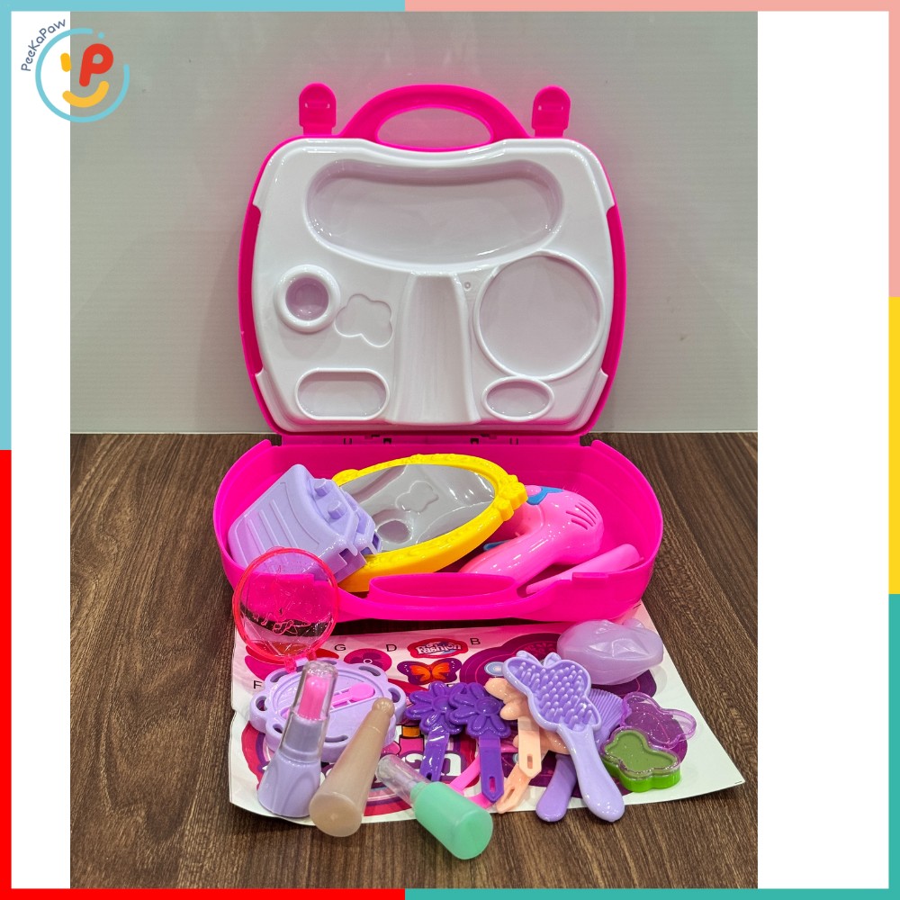 Vali Đồ Chơi Dụng Cụ Làm Đẹp Cho Bé 8228 – Bộ Trang Điểm Mini Gương, Lược, Máy Sấy Tóc, Son PeeKaPaw Toys