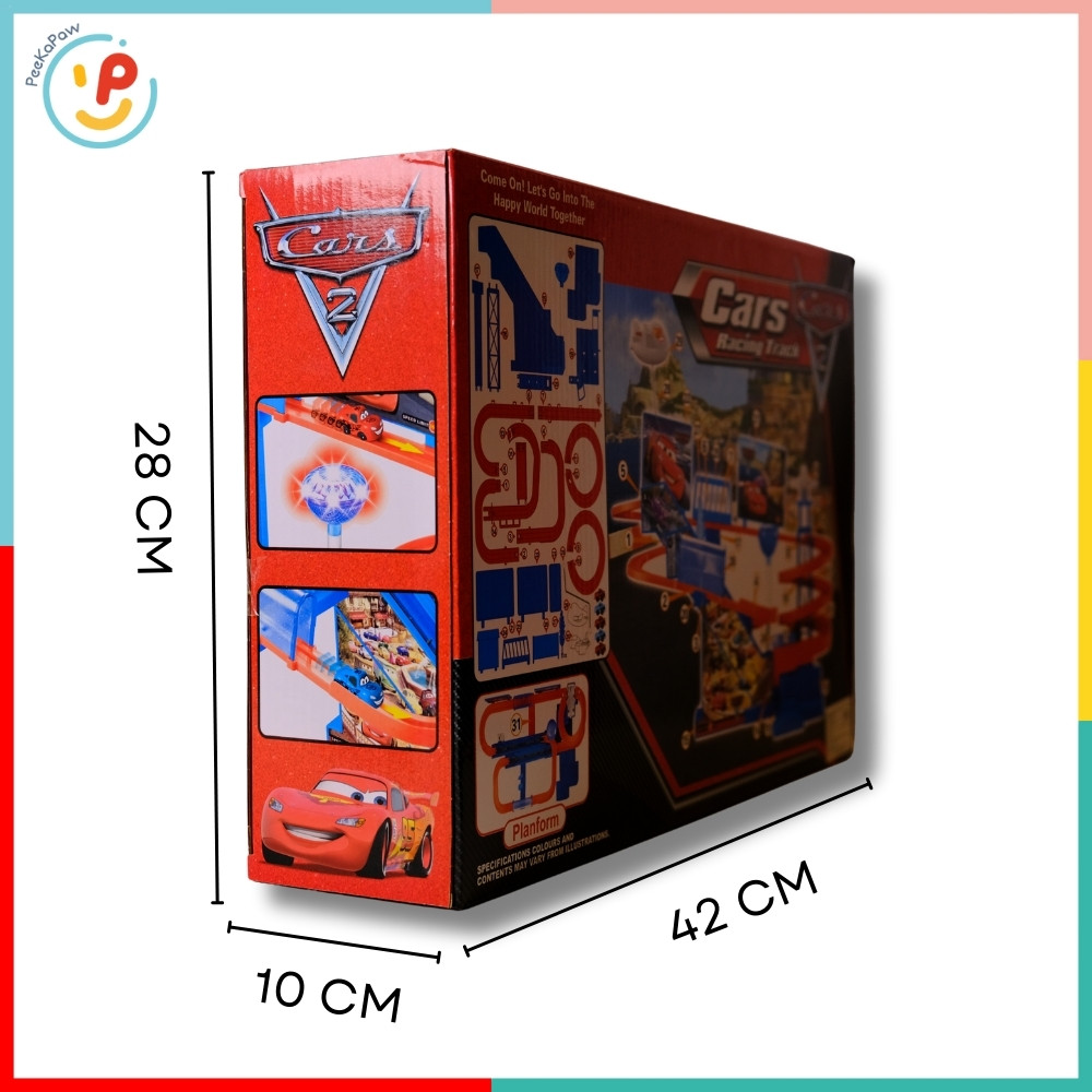 Bộ đường đua xe Cars A333-78 có dốc xoắn kèm xe đồ chơi cho bé – PeeKaPaw Toys
