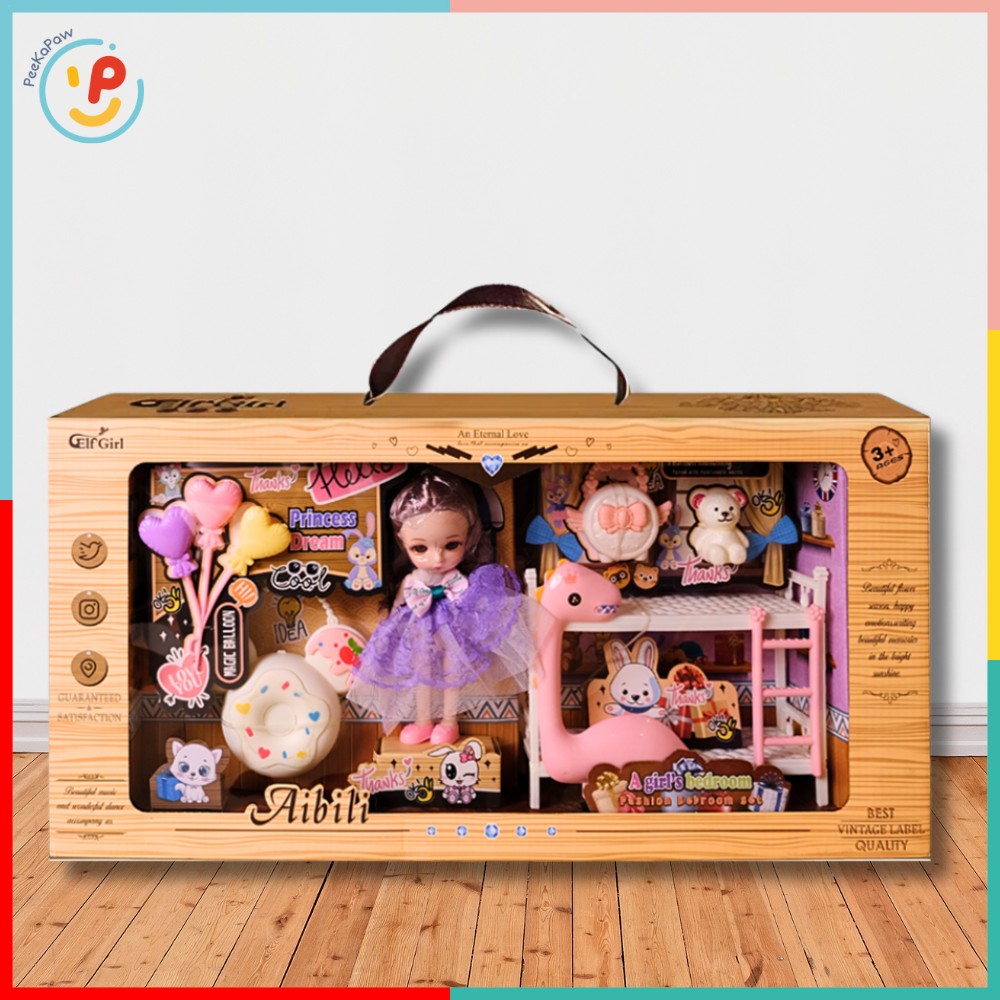 Bộ búp bê công chúa 678-21 kèm phụ kiện phòng ngủ dễ thương cho bé – PeeKaPaw Toys
