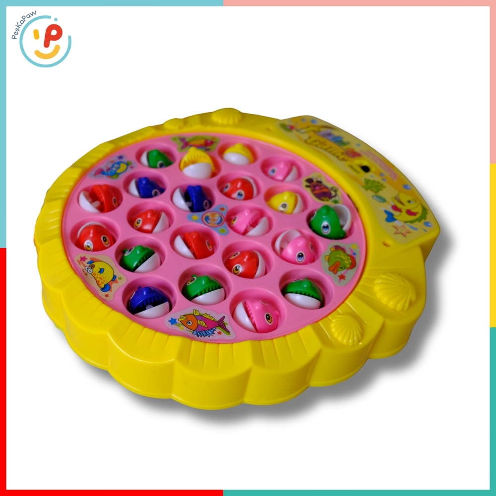 Trò chơi câu cá điện tử 2516 xoay tự động kèm 4 cần câu cho bé – PeeKaPaw Toys