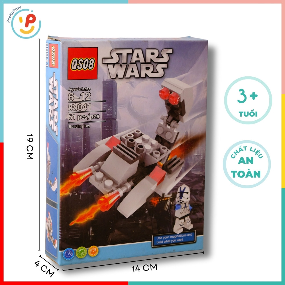 Bộ ráp hình Star Wars 88041 lắp ghép phi thuyền kèm lính mini – PeeKaPaw Toys