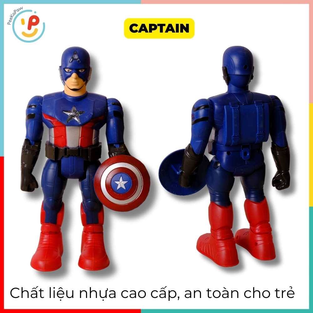 Đồ chơi siêu nhân Avengers 810 có đèn nhạc đi bộ mô hình siêu anh hùng Người nhện Captain Amercian– PeeKaPaw Toys