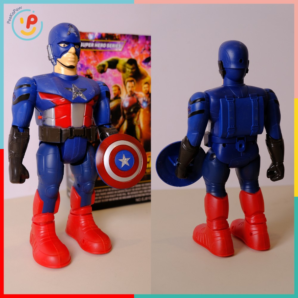 Đồ chơi siêu nhân Avengers 810 có đèn nhạc đi bộ mô hình siêu anh hùng Người nhện Captain Amercian– PeeKaPaw Toys
