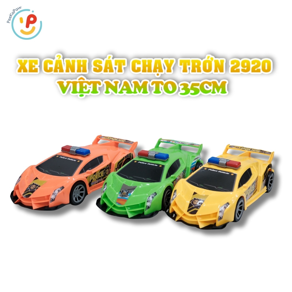 Xe cảnh sát chạy trớn Việt Nam 2920 kích thước to 35cm nhiều màu – PeeKaPaw Toys