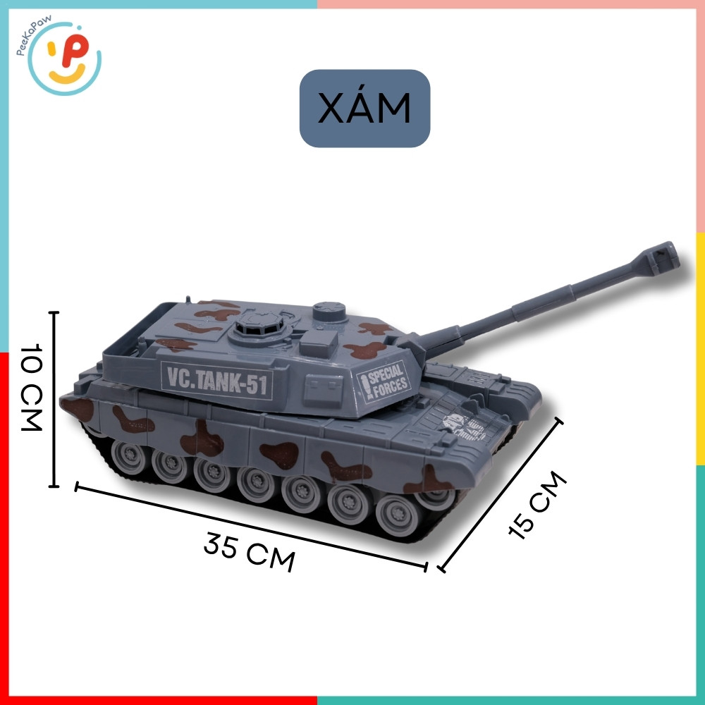 Xe tăng quân đội chạy trớn hàng Việt Nam kích thước to 35cm – PeeKaPaw Toys