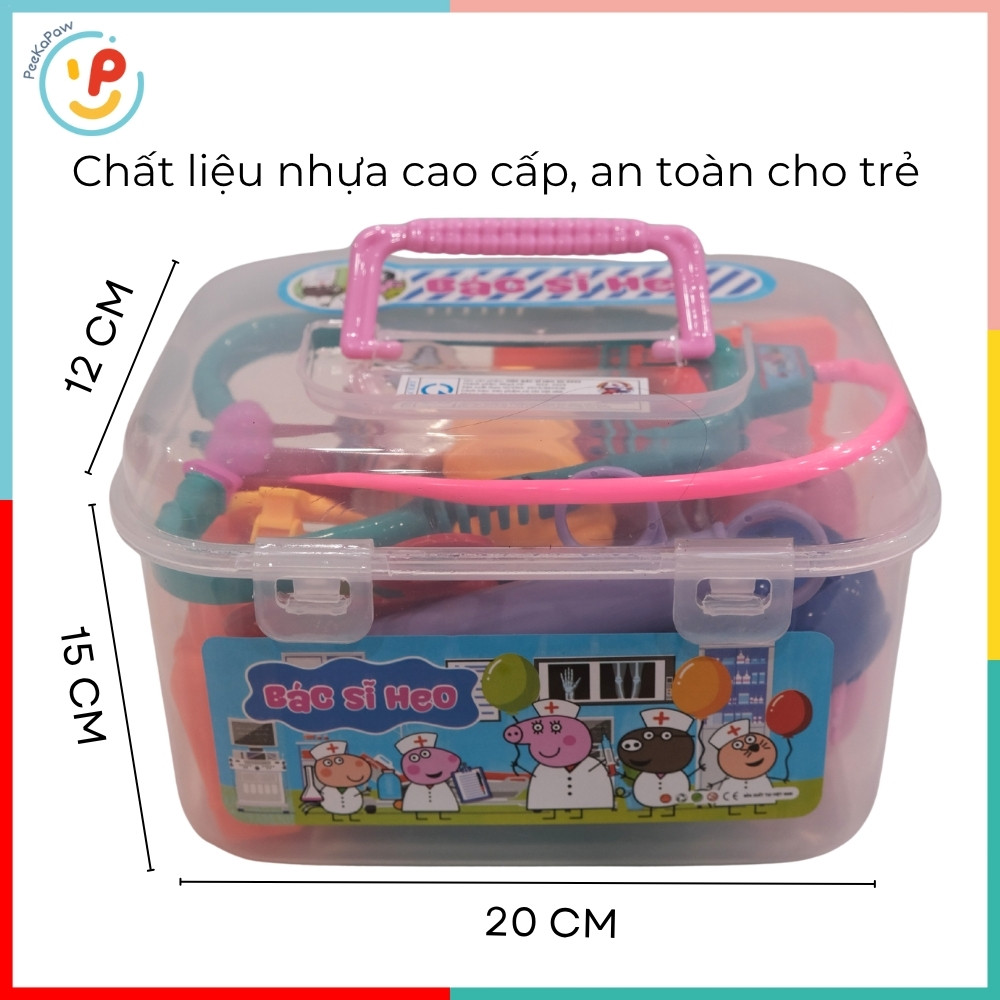 Hộp đồ chơi bác sĩ Heo Hồng 0332 kèm phụ kiện đồ chơi nhập vai hàng Việt Nam– PeeKaPaw Toys