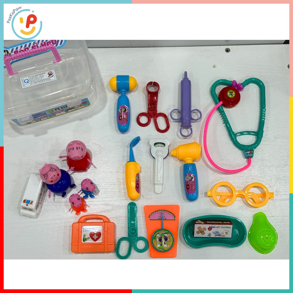 Hộp đồ chơi bác sĩ Heo Hồng 0332 kèm phụ kiện đồ chơi nhập vai hàng Việt Nam– PeeKaPaw Toys