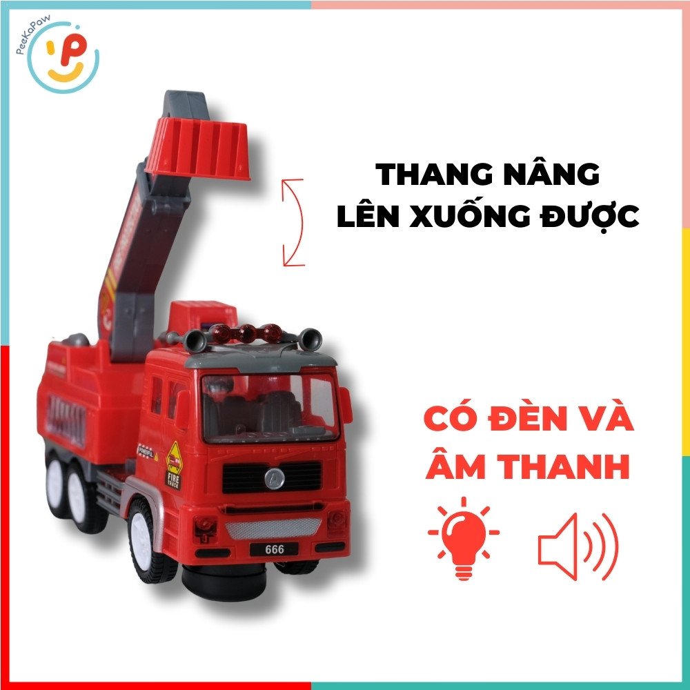 Đồ Chơi Xe Cứu Hoả Chạy Pin Có Đèn Âm Thanh 688 PeeKaPaw Toys